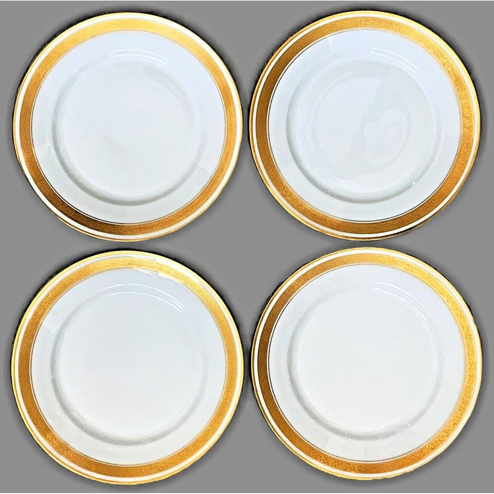 4 Antique Pickard Gold Decorated‎ MZ Austria Antique 7.75